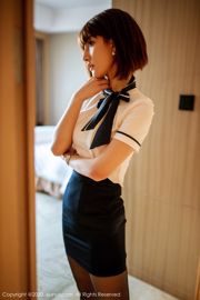[秀人 XIUREN] No.2082 Lin Wenwen yooki "The Gentle Service of the Black Silk Stewardess"