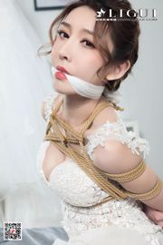 다리 모델 토끼 "웨딩 드레스를위한 흰색 실크 바인딩 로프 아트"[Ligui Meishu Ligui]