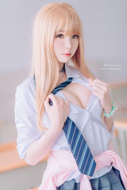 [ภาพถ่าย Net Red COSER] Weibo Girl Paper Cream Moon Shimo-Blonde Uniform